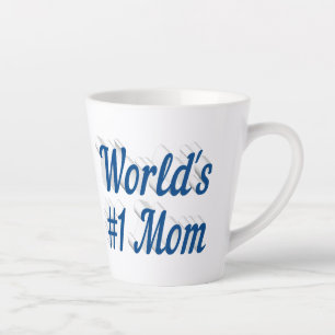 Mom sea blue text Mothers Day Latte Mug