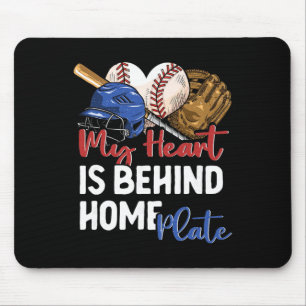 Mom Sell Softll My Heart Is Behind Home Plate Catc Mouse Pad