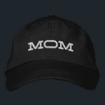 Mom Simple Cool Modern Typography Custom<br><div class="desc">Mom Simple Cool Modern Typography Custom Embroidered Baseball Cap features the simple modern embroidered text "Mom". Perfect as a gift for mom for Mother's Day,  Christmas,  birthday and more. Created by Evco Studio www.zazzle.com/store/evcostudio</div>