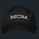 Mom Simple Cool Modern Typography Custom Embroidered Hat<br><div class="desc">Mom Simple Cool Modern Typography Custom Embroidered Baseball Cap features the simple modern embroidered text "Mom". Perfect as a gift for mom for Mother's Day,  Christmas,  birthday and more. Created by Evco Studio www.zazzle.com/store/evcostudio</div>