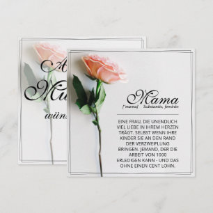 Mom – Simply Irreplaceable   Classic Card - Rose
