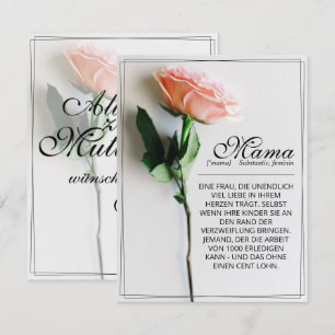 Mom – Simply Irreplaceable   Classic Card - Rose