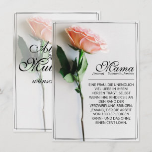 Mom – Simply Irreplaceable   Classic Card - Rose