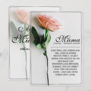 Mom – Simply Irreplaceable   Classic Card - Rose