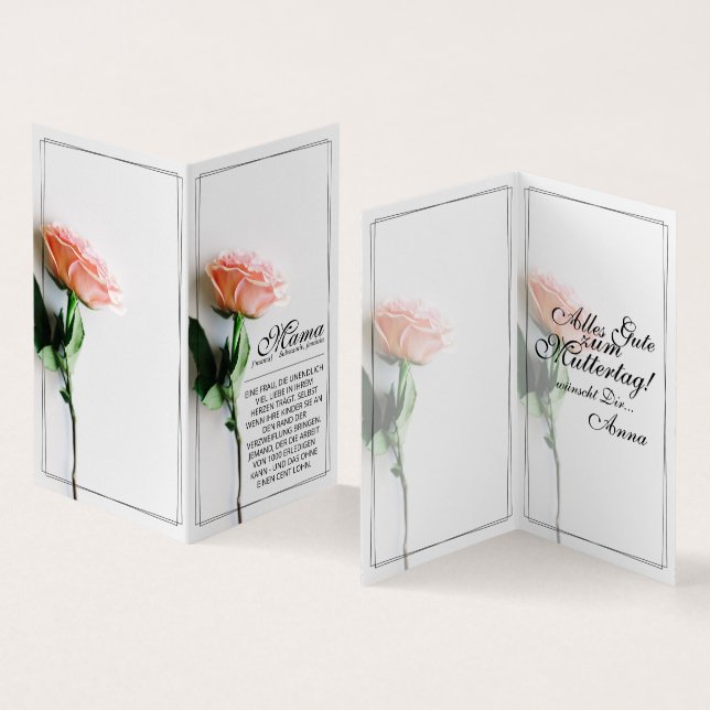 Mom – Simply Irreplaceable | Classic Card - Rose (Inside and Outside)
