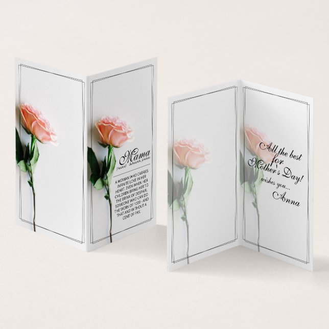 Mom – Simply Irreplaceable | Classic Card - Rose M (Inside and Outside)