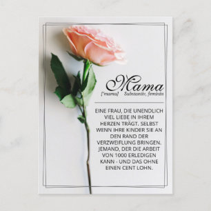 Mom – Simply Irreplaceable   Classic Card - Rose M