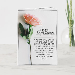 Mom – Simply Irreplaceable   Classic Card - Rose M