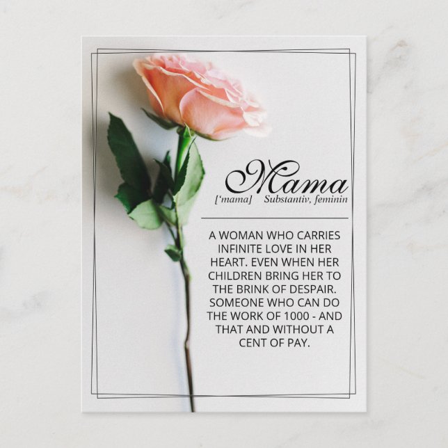 Mom – Simply Irreplaceable | Classic Card - Rose M (Front)