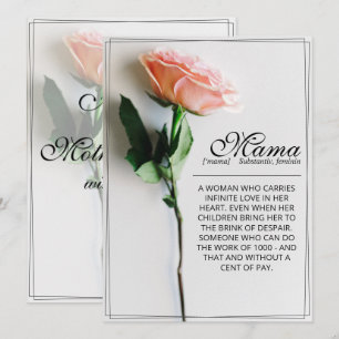 Mom – Simply Irreplaceable   Classic Card - Rose M