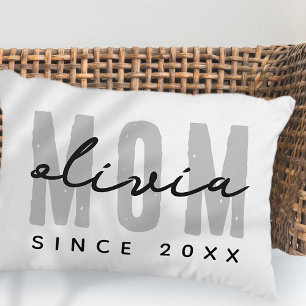 Mom Since 20XX Modern Simple Preppy Accent Pillow