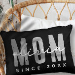 Mom Since 20XX Modern Simple Preppy Accent Pillow<br><div class="desc">This simple and modern design is composed of san serif typography.</div>