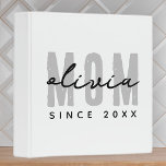 Mom Since 20XX Modern Simple Preppy Binder<br><div class="desc">This simple and modern design is composed of san serif typography.</div>