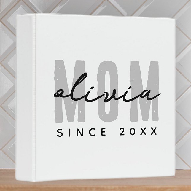 Mom Since 20XX Modern Simple Preppy Binder (Creator Uploaded)