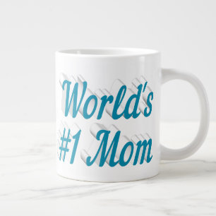 Mom sky blue half text giant coffee mug