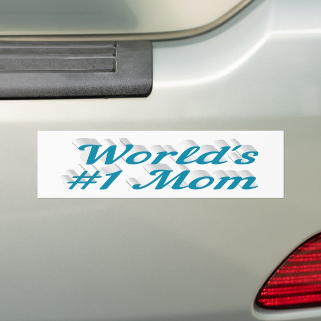 Mom sky blue text bumper sticker (On Car)