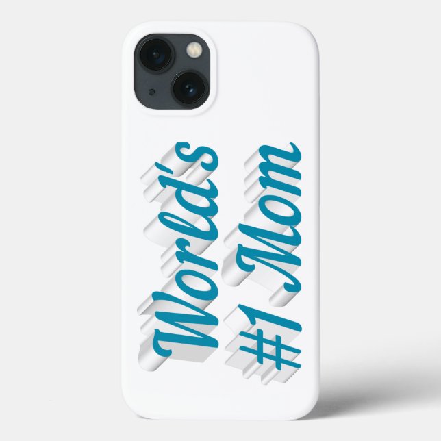 Mom sky blue text  iPhone case (Back)