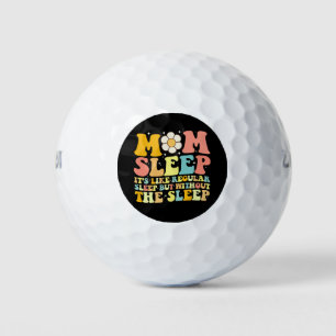Mom Sleep Funny Mother's Day Groovy Retro Golf Balls