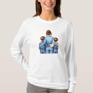 Mom & Sons Forever – Mother Embracing Her Boys T-Shirt