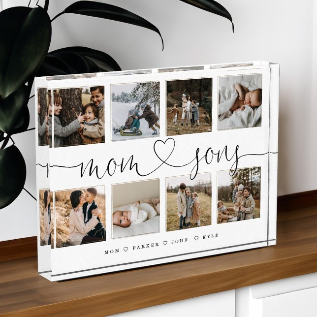 Mom & Sons Heart Script | Photo Grid Collage (Mom & Sons Heart Script | Photo Grid Collage)