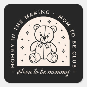 Mom soon to be mommy pregnant club cute square sticker
