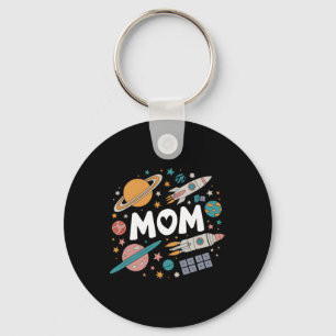 Mom Space Galaxy Mothers Day Birthday Family Match Keychain