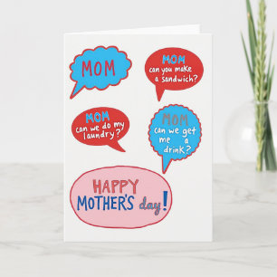 Mom Speech Bubbles Day Card