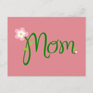 Mom Strawberry Pink Postcard