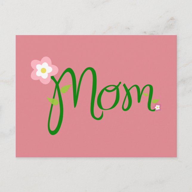 Mom Strawberry Pink Postcard (Front)