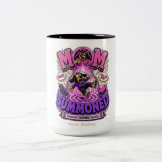 Mom Summoned Personalized Funny Mom T-Shirt, Custo Two-Tone Coffee Mug