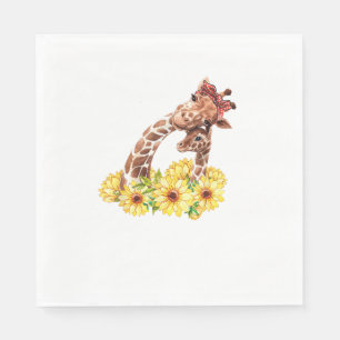 Mom Sunflower Gift Safari Africa Animal Kids Baby Napkin