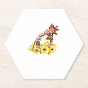 Mom Sunflower Gift Safari Africa Animal Kids Baby  Paper Coaster