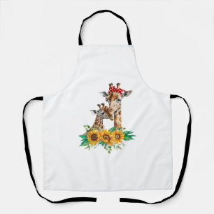 Mom Sunflower Safari Africa Animals Kids Cute Baby Apron