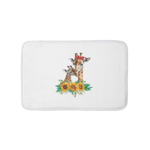 Mom Sunflower Safari Africa Animals Kids Cute Baby Bath Mat