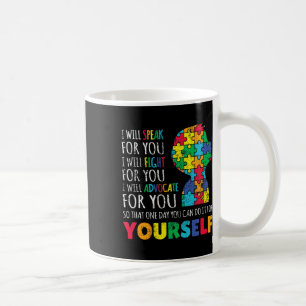 Mom Support Autism Awareness Autistic Boy Son Puzz Coffee Mug