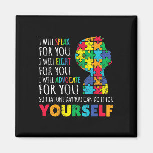 Mom Support Autism Awareness Autistic Boy Son Puzz Magnet