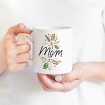 Mom Sweet Holly Holiday Black Script Coffee Mug<br><div class="desc">Moms love mugs...  especially during the holiday season! This stylish mug features my hand-drawn winter greenery in vibrant colours. All colours are editable. Shop holiday gifts and more at www.zazzle.com/store/nbpaperco</div>