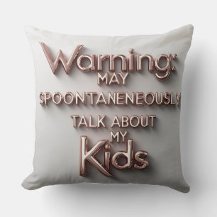 Mom Talk Alert - Liquid Metal 3D Throw Pillow