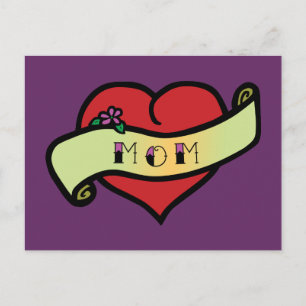 Mom Tattoo Heart Postcard