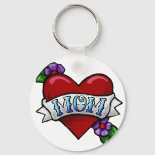 Mom Tattoo Keychain