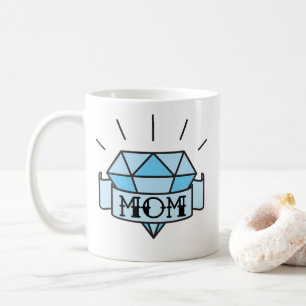 Mom Tattoo Style Diamond Coffee Mug