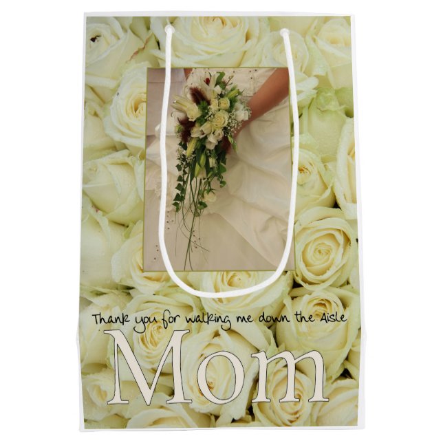 Mom Thanks for Walking me down Aisle Medium Gift Bag (Back)