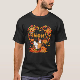 Mom Thanksgiving Chicken Pupmkins Fall Tree Cute H T-Shirt