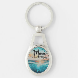 Mom: The Heart of Our Family Keychain