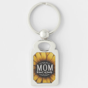 Mom: The Heart of Our Family Keychain