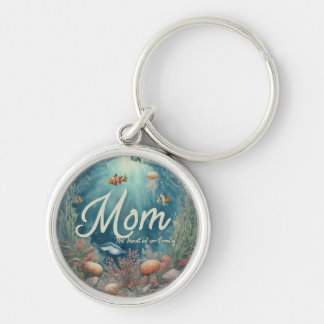 Mom: The Heart of Our Family - Premium Round Keychain