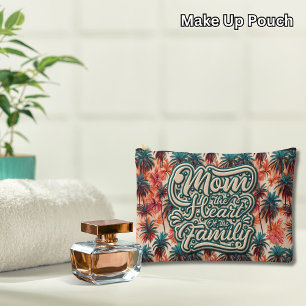 Mom the Heart of the Family Tropical Pattern Accessory Pouch