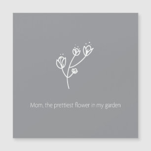 Mom the Prettiest Flower (White Typography)