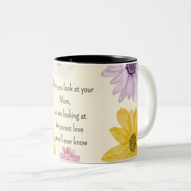 Mom the purest love coffee mug (Front Right)