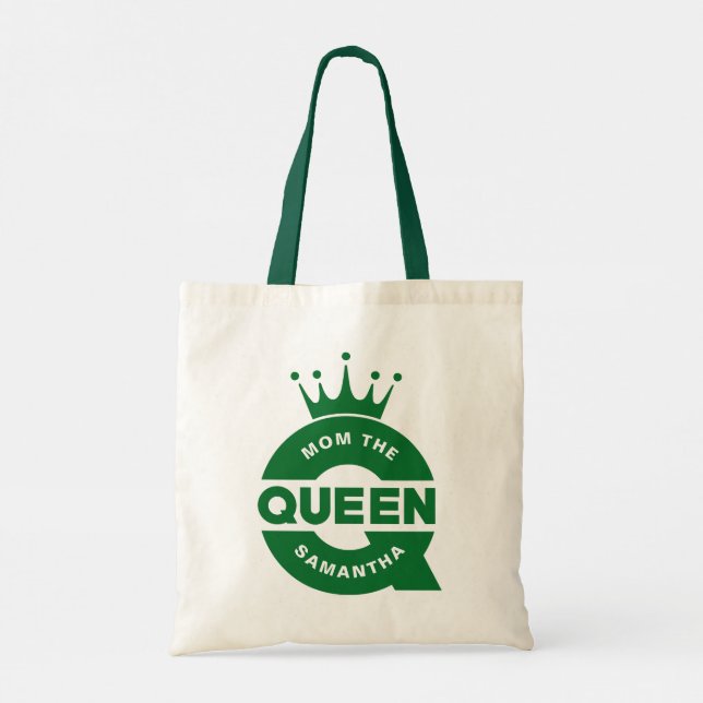 Mom the queen creative typography tote bag (Back)